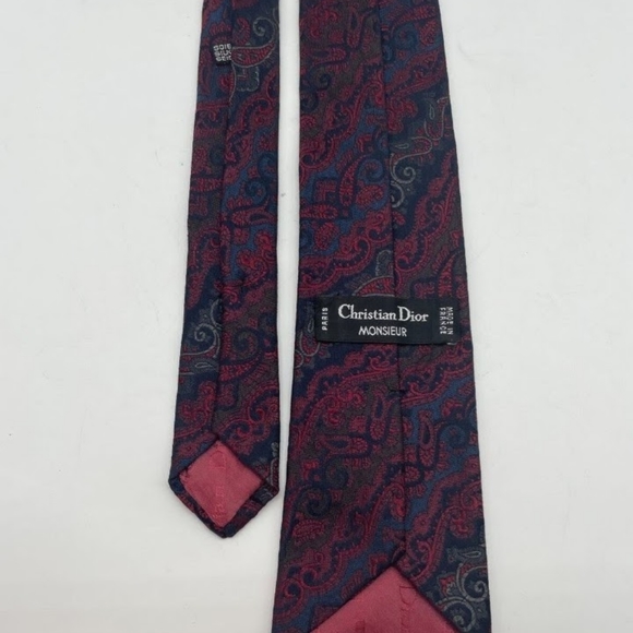 Authentic Christian Dior Silk Monsieur Paisley Tie - Picture 7 of 9